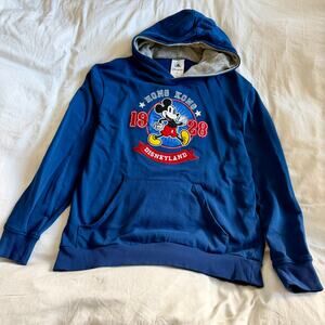 Hong Kong Disneyland Collectors Item Souviner Blue Hoodie Size XL Mickey